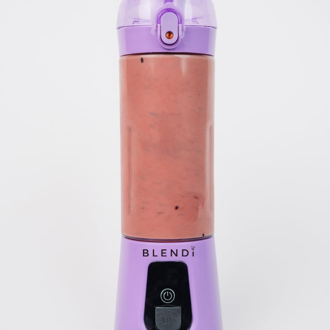 BLENDi Licuadora portátil Lite (17 onzas) – Recargable por USB, potente motor de 70 W para batidos, batidos de proteínas y más – Compacta, apta para viajes y sin BPA (morado)