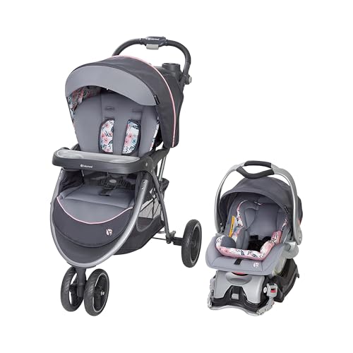 Baby Trend Sky View Plus Baby Stroller with EZ Flex-Loc Infant Car Seat, Adjustable Canopy, Storage Basket & Cup Holders, Bluebell - Lightweight & Foldable Travel System for Toddlers & Infants