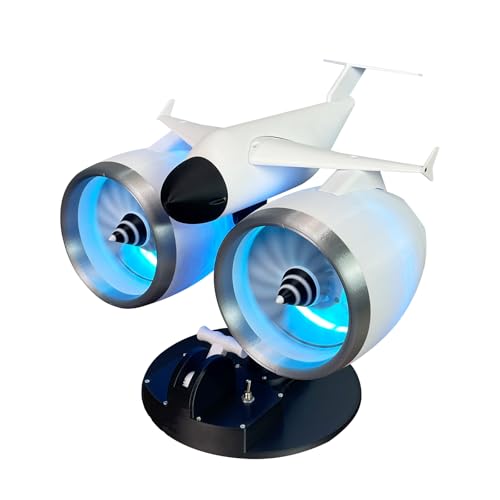 RKXKJ Lámpara De Turboventilador, Modelo De Motor a Reacción De Escritorio, Ventilador De Avión Ajustable, Kit De Modelo De Motor a Reacción, para Oficina En Casa.