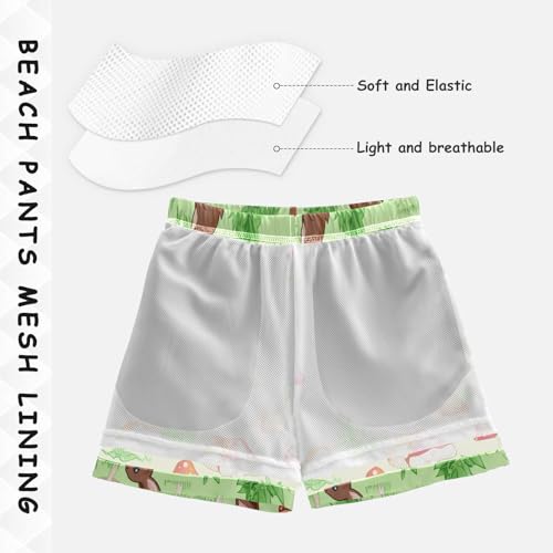 Boys Beach Shorts, Toddler Swimming Trunks 2t, Lawn Rabbit Green4