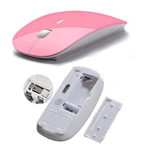 Shot Case - Souris Ultra Plate pour PC Packard Bell sans Fil USB Universelle Capteur Optique 3 Boutons Couleurs (Couleur Rose)