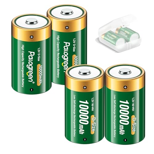 Piles D rechargeables 10000 mAh idéales pour grands jouets et lampes