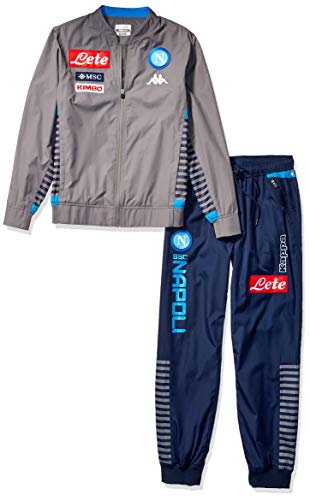 Ssc Napoli Italian Serie A Men's Full Zip Representation Sweatshirt, Grey - Blue, L