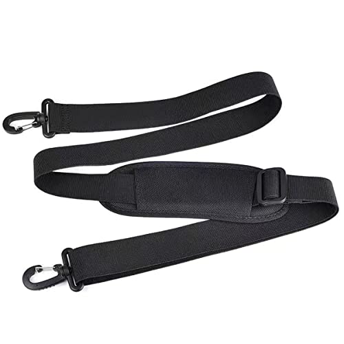 Correa de hombro ajustable, con Cojín Fijo Ultragruesoy Hebillas de Doble Equilibrio, suave, universal, antideslizante, cómodo, acolchada, con ganchos giratorios,pour Bolsos,Equipaje(Negro)