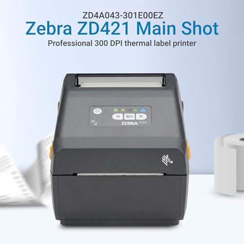 Image of ZD421 Thermal Label Printer 300 DPI for Shipping and Barcodes, Ethernet USB Desktop Direct Thermal and Transfer Printer, 4 Inch ZPL Compatible, ZD4A043-301E00EZ