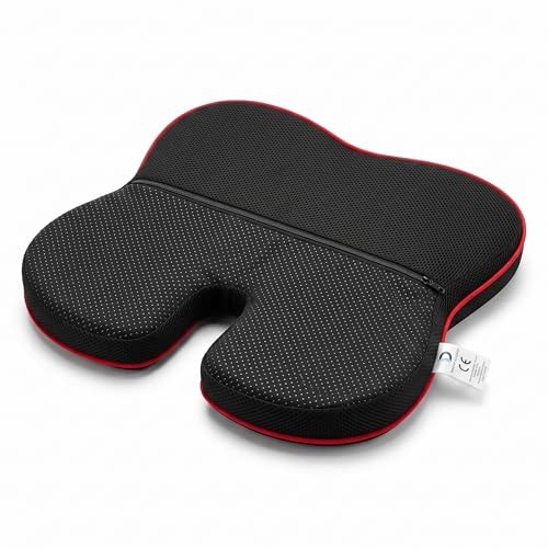 Image of Car Seat Cushions Combo Memory Foam Seat Cushion and Lumbar Back Support Pillow Set for Office Chair, Car | Support for Tailbone, Sciatica & Back Pain Relief, Office, Car & Home Use