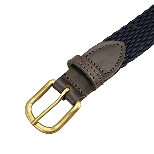 Thomas Bates Palm Beach Braided Elastic Leather Tab Belt3