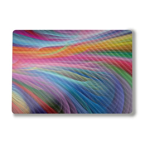 Carbon Fiber Laptop Skin Compatible with Surface Laptop 7 15" (2024) - Rainbow Waves - Premium 3M Vinyl Protective Wrap Decal Cover - Easy to Apply | Crafted in The USA by MightySkins