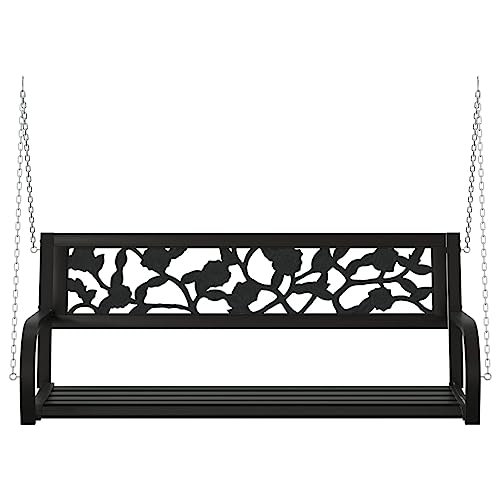 Bancos de jardín duraderos y balancín de acero negro diseño funcional 5