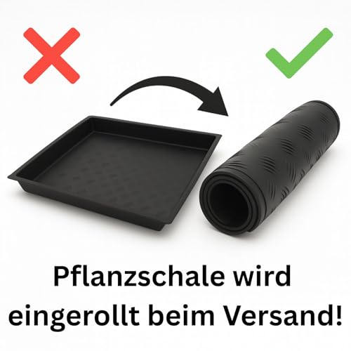 Weedness Flexible Auffang-Wanne 80 x 80 x 12 cm Kunststoff Wasserdicht - Pflanzboden Grow Anbau Blumentopf Plastik Pflanz-Schale Untersetzer Pflanzen