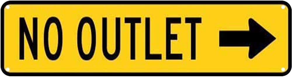 No Outlet Right Arrow Retro Tin Signs Aluminum Metal Sign for Kitchen Home Garden Wall Bar Cafe Decor 4x16 Inch
