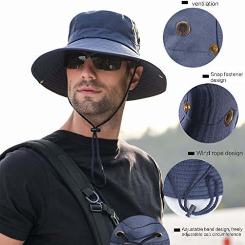Junhcone Chapéus de sol masculinos UvProtection Chapéu de montanhismo de aba larga Chapéu Panamá Cha