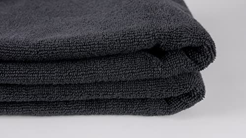 Friseurhandtuch Telo asciugamano professionale da parrucchiere, confezione da 12 pezzi, non stinge, 100% cotone, nero indantrene, 400 g/m2, spugna, 50 x 90 cm