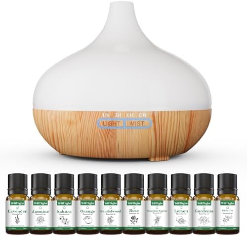 Aroma Diffuser Set for Essential Oils 500 ml Remote Control, 14 L...