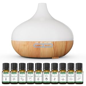 Aroma Diffuser Set for Essential Oils 500 ml Remote Control, 14 LED Colours & 4 Timer Settings – Ideal for Relaxation, Wellness & Aromatherapy