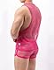 AIEOE Herren Unterhemd Transparent Netzhemd Männer Sexy Clubwear Ärmellos Mesh Shirt Pink Größe S