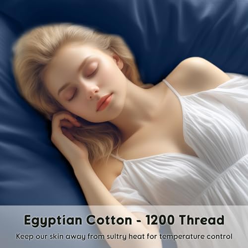 Image of SONORO KATE 100% Egyptian Cotton Sheets,1200 Series,Queen Size