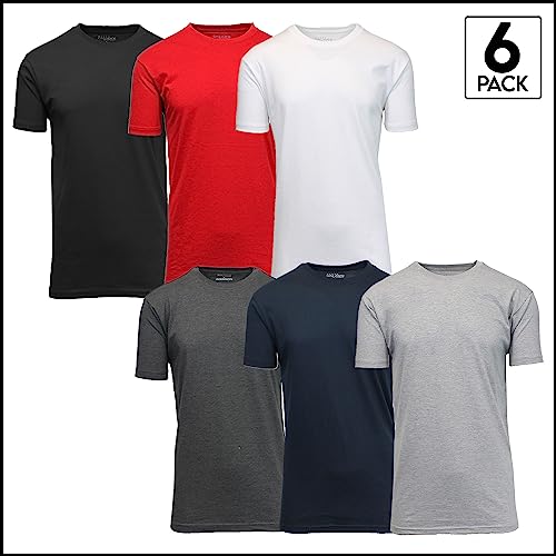 Galaxy by Harvic Men's 6-Pack Short Sleeve Casual Basic Crew Neck Cotton Blend Classic Tee (S-3XL)2