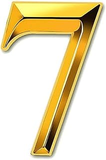 House Numbers 3D Door 3 Inch Mailbox Numbers 0-9 Self Adhesive House Door Numbers House Street Address Numbers Stickers for House, Apartment (Gold-7)