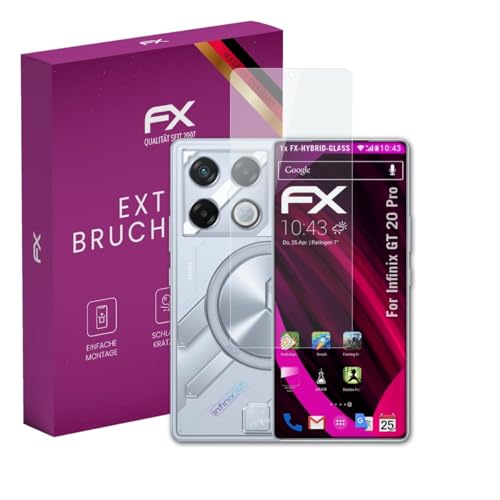 atFoliX Plastic Glass Protective Film compatible with Infinix GT 20 Pro Glass Protector, 9H Hybrid-Glass FX Screen Protector
