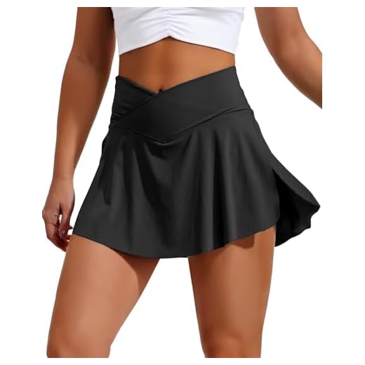 YOFIT Skorts Skirts for Women with Pockets Crossover High Waisted Athletic Golf Skorts Tennis Skirts