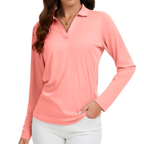 Polo col en V femme séchage rapide et protection solaire pour le sport quotidien