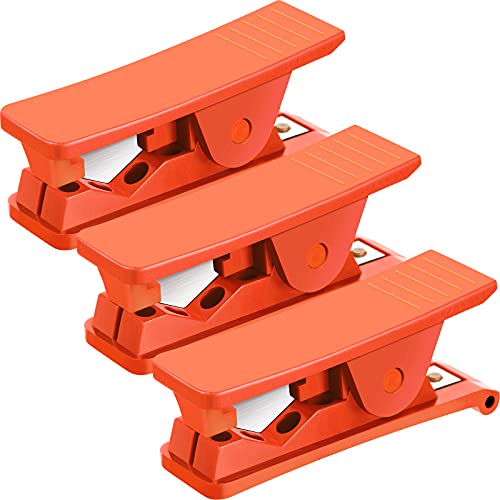 Image of 3 Pieces PTFE Plastic Tubing Cutter Hose Tube Cutter Pipe Accurate Tube Cutting Tool for Nylon PVC PU Tubing and Hose Cut up to 3 /4 Inch OD (Red)