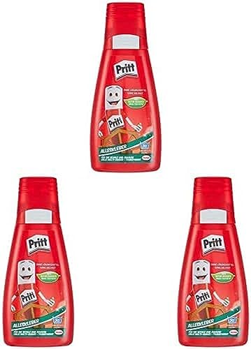 Pritt Alleskleber, schnell trocknender Kleber mit einfacher Anwendung, lösemittelfreier Flüssigkleber für Kinder, 100 g weißer Bastelkleber für viele Bastelmaterialien, 9H PAKA2, 3er Pack