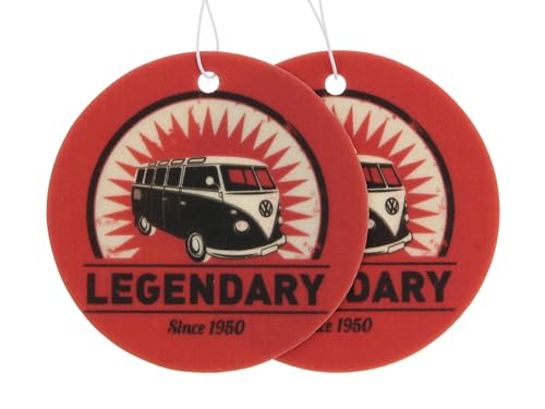Image of BRISA VW Collection - T1 Bus Camper Car Air Fresheners, 2-Pack | Volkswagen Car Air Fresheners, 2-Pack, Long-Lasting Scent for Camping and Home Use, Legendary, Vanilla /Red