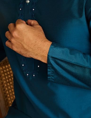 Image of Amazon Brand - Symbol Men Festive Embellished Long Kurta (Regular Fit)