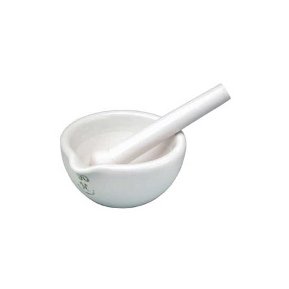 1 x mortaio con stelo, ciotola per grattugia in porcellana, colore bianco, 120 mm.