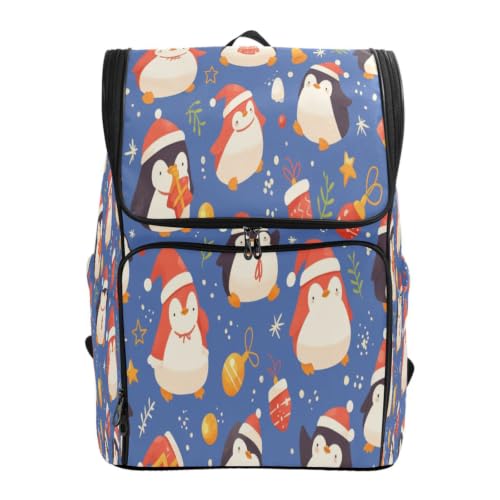 Sac à dos Père Noël et pingouins grand format pour collégiens