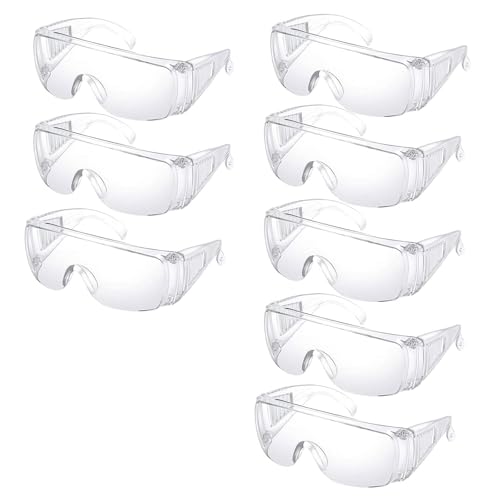 8 piezas Gafas de seguridad, Transparentes gafas protectoras, Gafas proteccion trabajo transparentes, Gafas de seguridad trabajo, Gafas de seguridad para el trabajo, para uso en laboratorio, unisex.