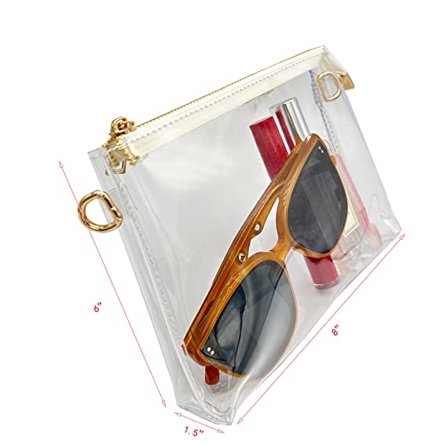 Image of Clear Purse Bags for Stadium Events Clear Stadium Crossbody Bags for Women Shoulder Bag with Adjustable Chain for Concert Sports Events