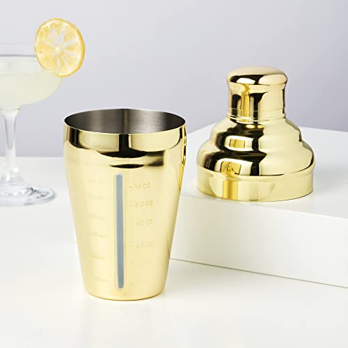 Coctelera dorada de 400 ml con vaso medidor y filtro para cócteles 6