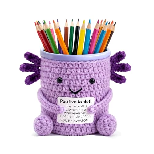 Nookfinds Crochet Axolotl Pen Holder