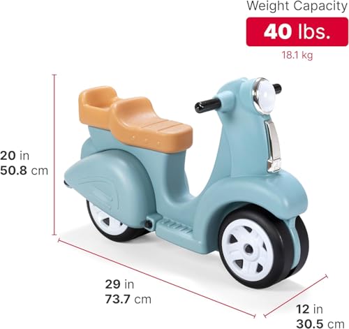 Step2 Ride Along Scooter Kids Push Car, Foot Powered Ride On Toy, Practice Balance with 4 Wheels, Made of Durable Plastic, Max Weight 40 lbs., For Toddlers 1.5-4 Years Old, Aqua - image 5