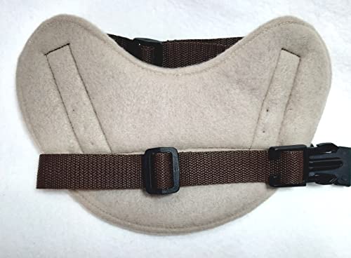 Hundegeschirr S M L XL XXL mit Wunsch Namen bestickt Kunstleder Cream Braun für kleine mittelgroße und große Hunde