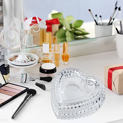 Fartry Crystal Glass Heart Shaped Storage Box With Lid Jewelry Tray Decorative Gifts Children's Candy Box #TOP3