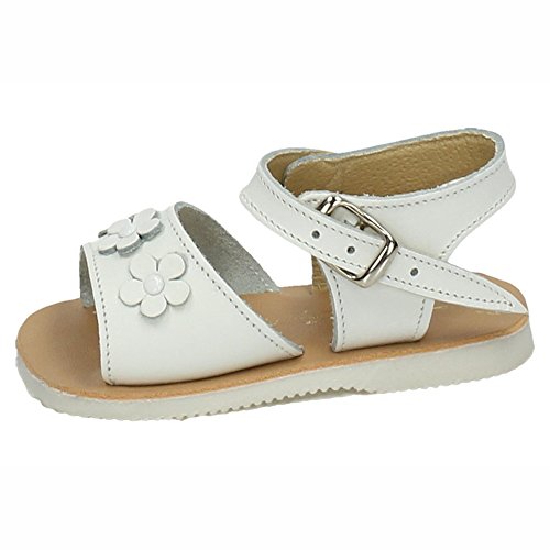 MADE IN SPAIN 9042 Sandalias de Piel Blancas para Bebé con Hebilla y Suela de Goma - Hechas en España NIÑA Sandalias Blanco 16