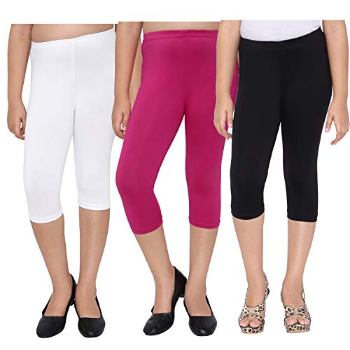 Image of Robinbosky Premium Girls Capri Leggings Pack of 3 - Versatile Colors and Sizes for All Ages