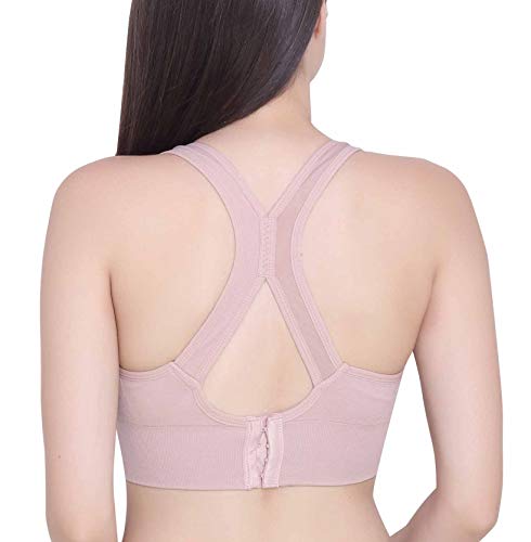 Image of GLAMORAS Women's Sports Bra for Women | Padded Racerback | Low Impact Active Wear | Gym, Workout, Jogging, Fitness & Yoga | Non Wired Back Hook | Nylon Spandex | M-2XL
