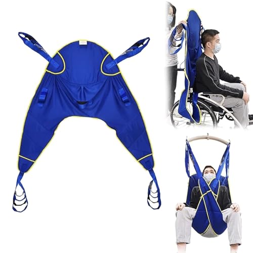 Eslinga de elevación portátil plegable para pacientes, elevación de cuerpo completo para un baño seguro y transferencia de escaleras, diseño de patas divididas para un fácil uso en el inodoro
