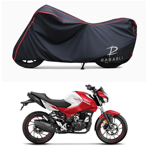 Image of Waterproof Bike Body Cover Compatible for | Hero Xtreme 160R BS6 | Taffeta Fabric, Red Piping Design, Bottom Elastic Fit | Dustproof, Sun UV & Rain Protection for All Bikes