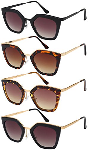 Chic Geometric Cat Eye Sunnies w/Ocean Gradient Lens 32169-OCR3