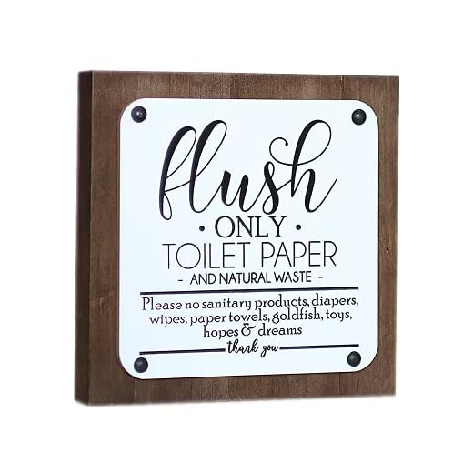 Lavender Inspired Farmhouse Bathroom Signs Decor-Flush Only Toilet Paper Sign-Funny Bathroom Wall Art-Half Bath Decor-Powder Room Decor-Guest Bath Decor-Kid's Bathroom Signs-7x7 Inch