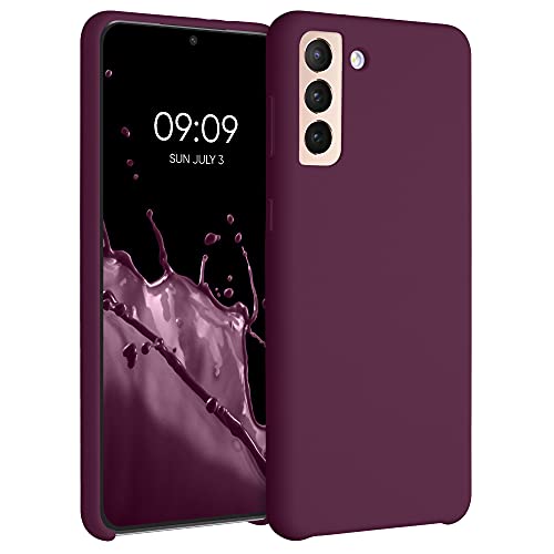 kwmobile Carcasa Compatible con Samsung Galaxy S21 Plus Funda - Case TPU y Silicona antigolpes - Apto Carga inalámbrica - Violeta Burdeos