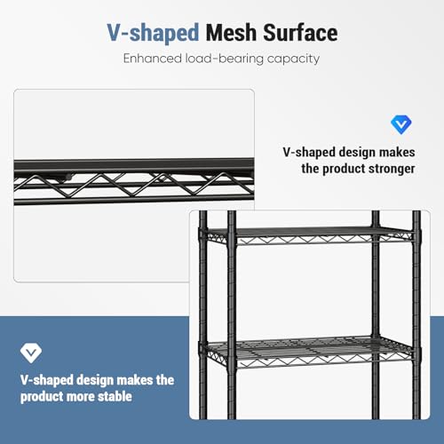 Image of DUMOS 4-Tier Metal Storage Shelves, Shelving Unit, Storage Rack, 23 inch W