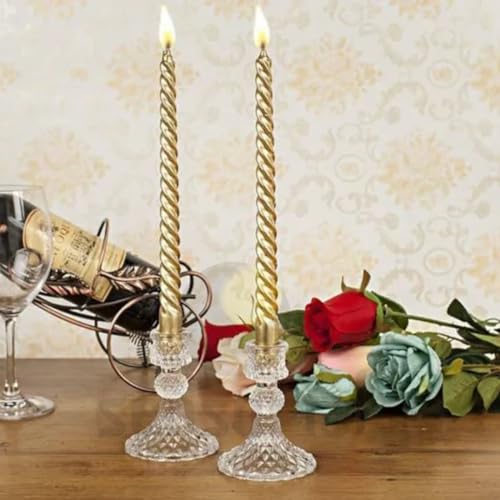 Kit 4 Castiçal De Vidro Solitário Porta Vela Decoração Luxo