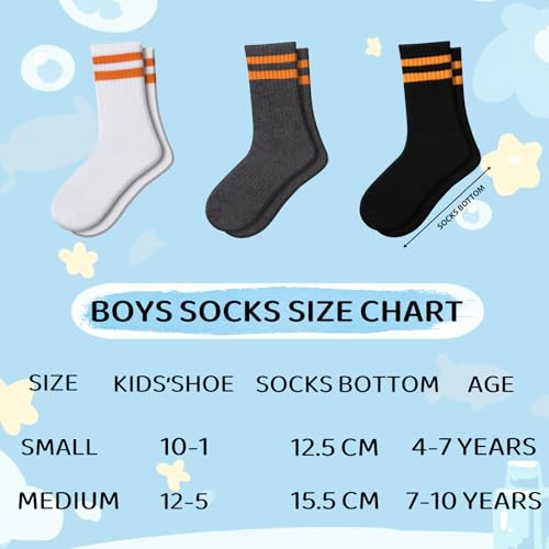 Comfoex 10 Pairs Boys Crew Socks Sports Athletic Long Calf Socks For Kids 4-10 Years Old With Cushioned Sole2